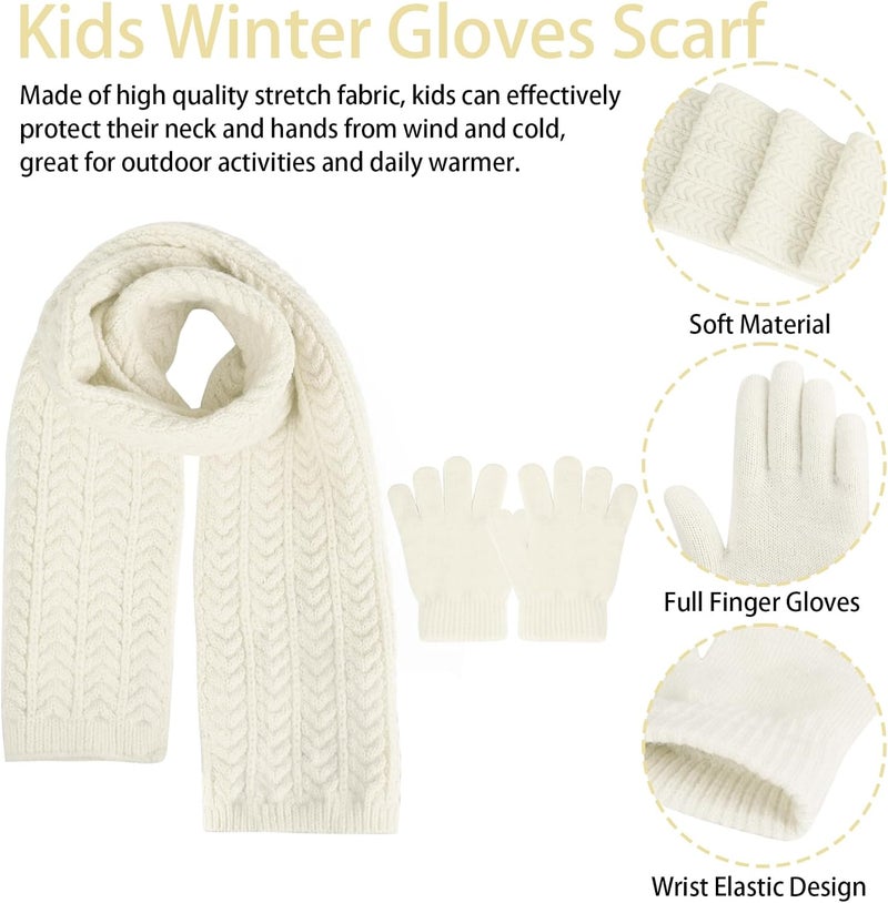 Chinyuti Kids Winter Beanie Hat Scarf Gloves Set, Toddler Winter Cap Knit Neck Warmer Gaiter Mittens for Children 2-8 - Image 3